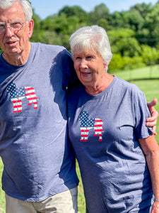 American Flag Dood T Shirt - Navy