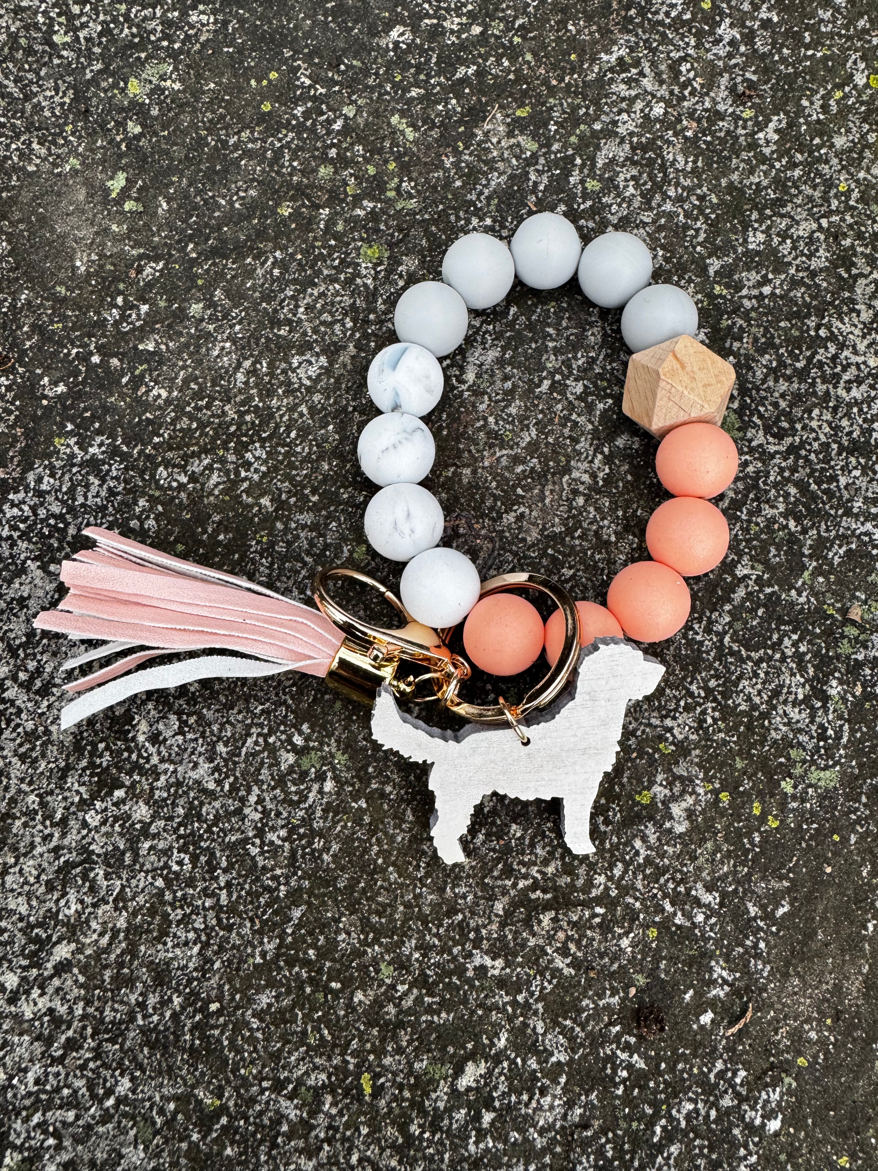 **SALE** KEYCHAIN - Coral Short Tassel