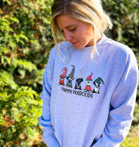 Happy HoliDOODS Crew Sweatshirt - Heather Grey