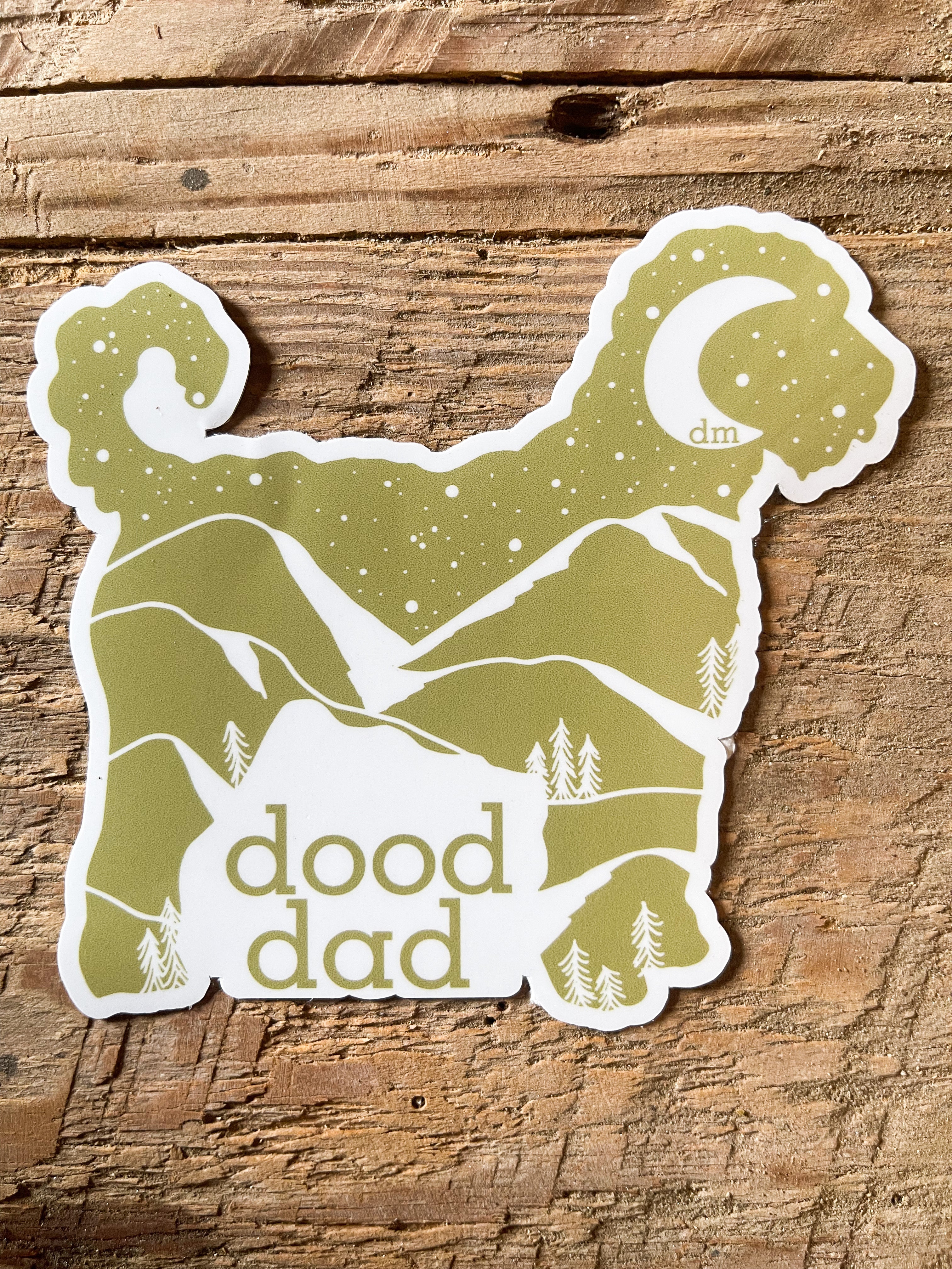 Mountain Dood Dad Sticker - Green