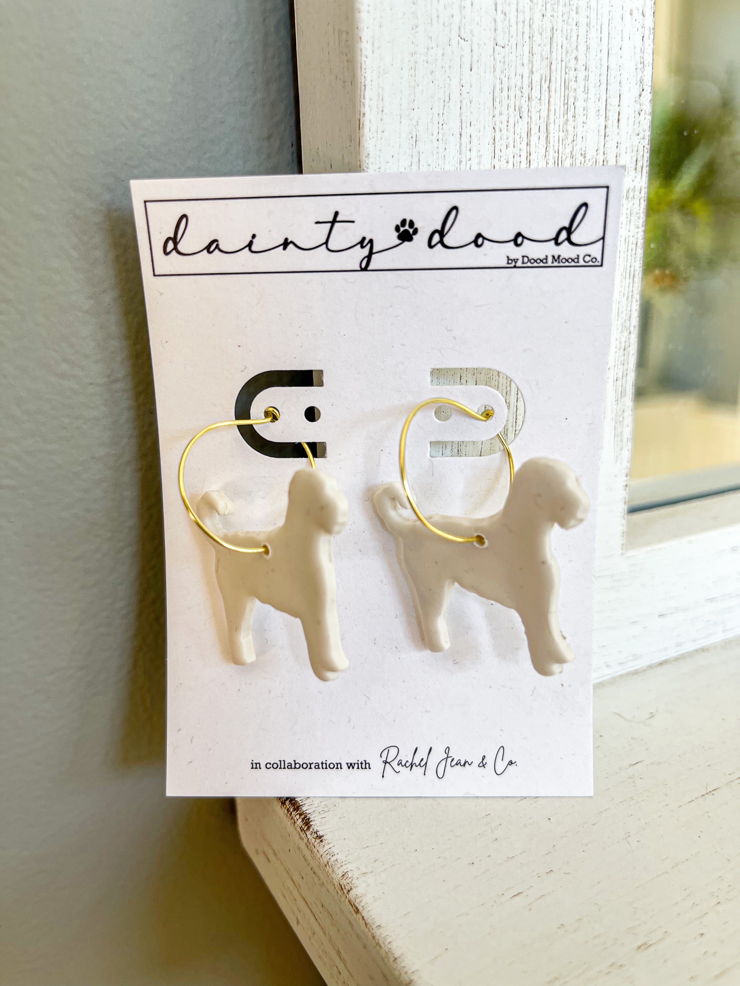 DOOD HOOPS - White w/ Gold