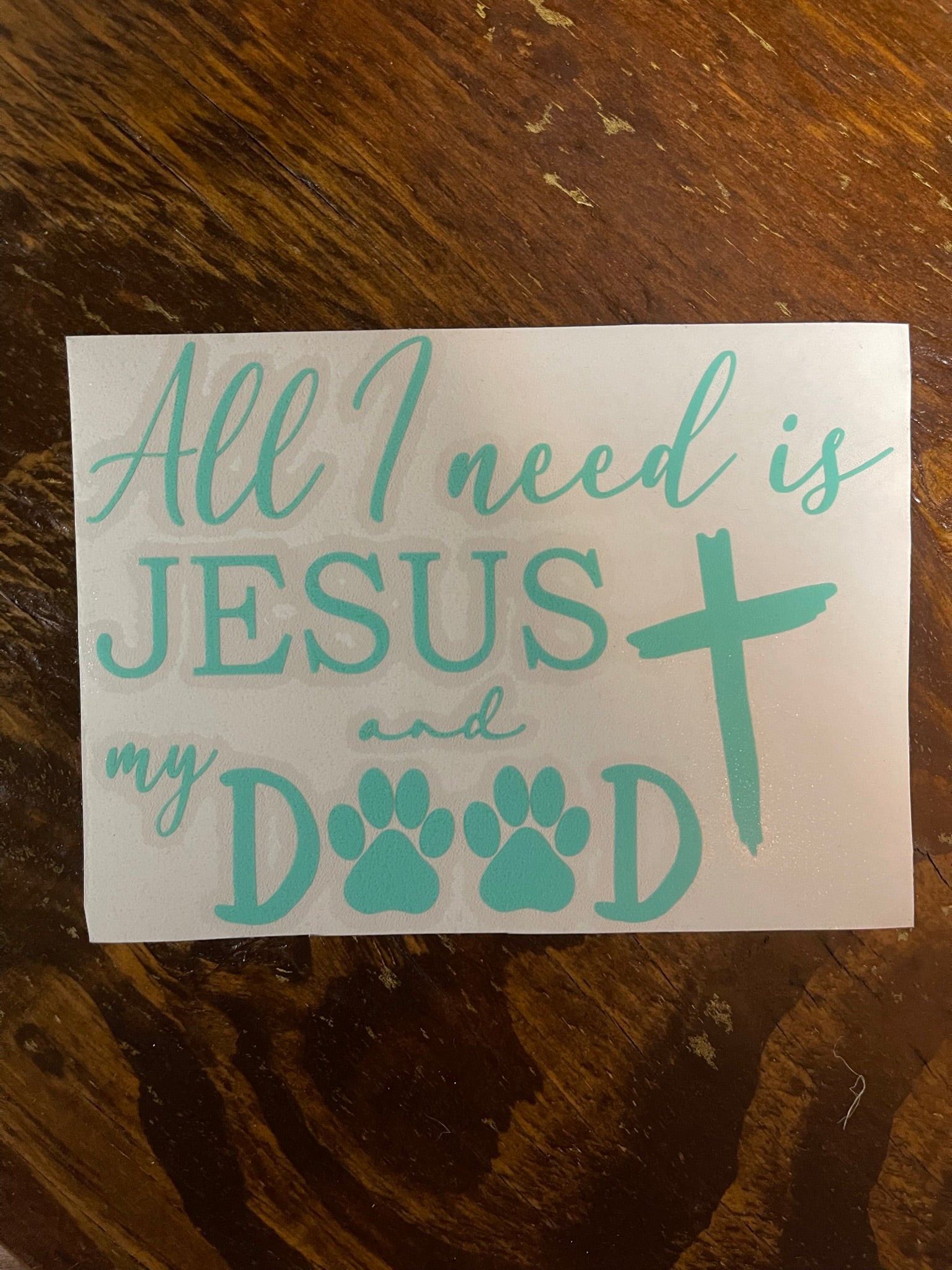All I Need is Jesus & My Dood Vinyl Decal